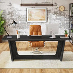 Bureau d'ordinateur exécutif en bois de 70,87 pouces pour bureau à domicile