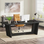 Bureau d'ordinateur exécutif en bois de 70,87 pouces pour bureau à domicile