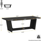 Bureau d'ordinateur exécutif en bois de 70,87 pouces pour bureau à domicile