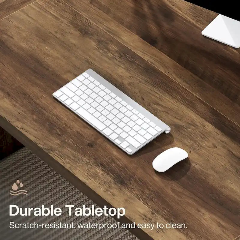Bureau d'ordinateur exécutif en bois de 70,87 pouces pour bureau à domicile