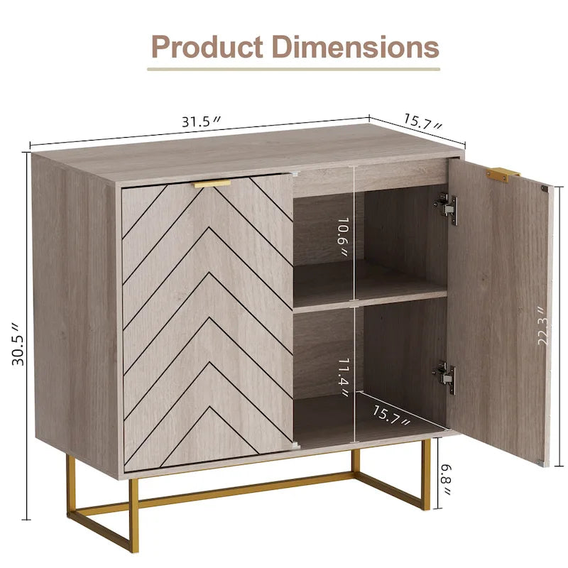 Buffet de rangement avec étagère réglable pour salon et cuisine