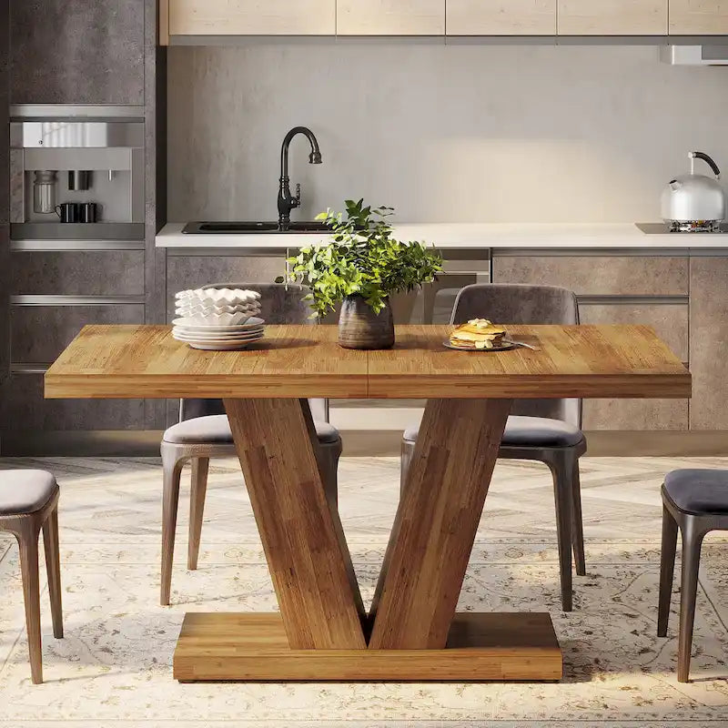Table à manger rectangulaire 47 de petite taille pour cuisine et salle à manger de style ferme