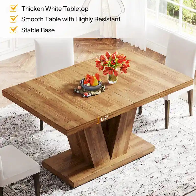Table à manger rectangulaire 47 de petite taille pour cuisine et salle à manger de style ferme