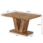 Table à manger rectangulaire 47 de petite taille pour cuisine et salle à manger de style ferme