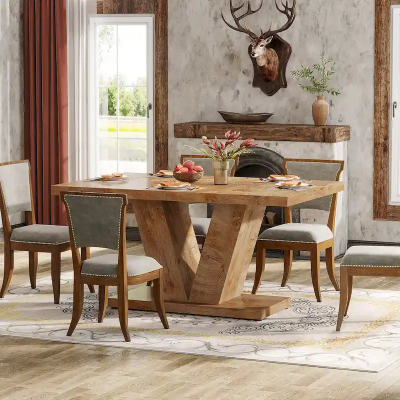 Table à manger rectangulaire 47 de petite taille pour cuisine et salle à manger de style ferme