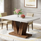 Table à manger rectangulaire 47 de petite taille pour cuisine et salle à manger de style ferme