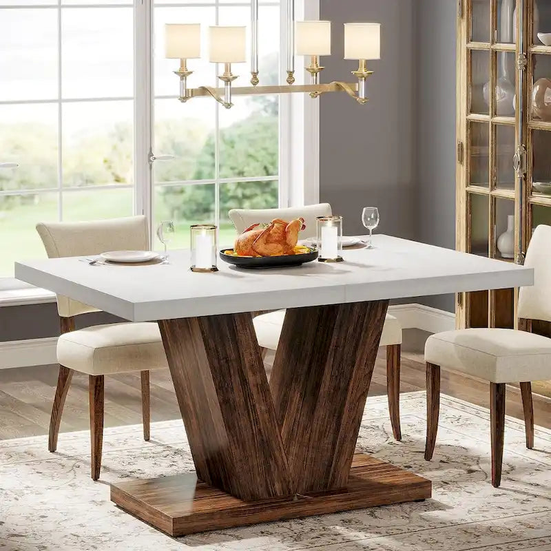 Table à manger rectangulaire 47 de petite taille pour cuisine et salle à manger de style ferme