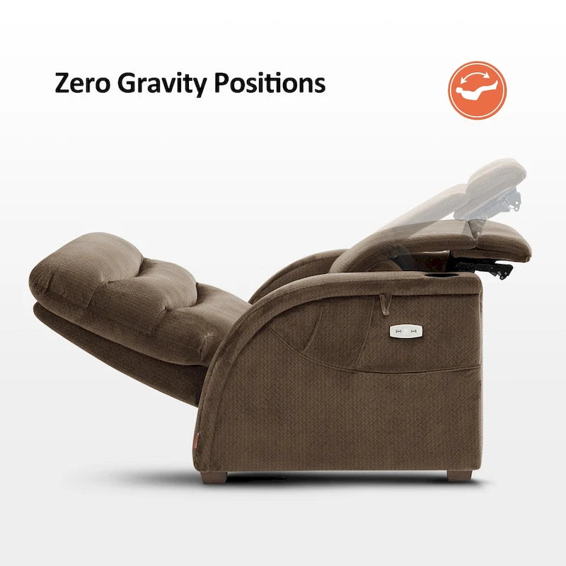 Fauteuil inclinable zéro gravité électrique MCombo avec appuie-tête réglable pour salon, tissu ZG334