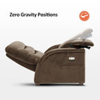 Fauteuil inclinable zéro gravité électrique MCombo avec appuie-tête réglable pour salon, tissu ZG334