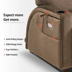 Fauteuil inclinable zéro gravité électrique MCombo avec appuie-tête réglable pour salon, tissu ZG334