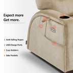 Fauteuil inclinable zéro gravité électrique MCombo avec appuie-tête réglable pour salon, tissu ZG334