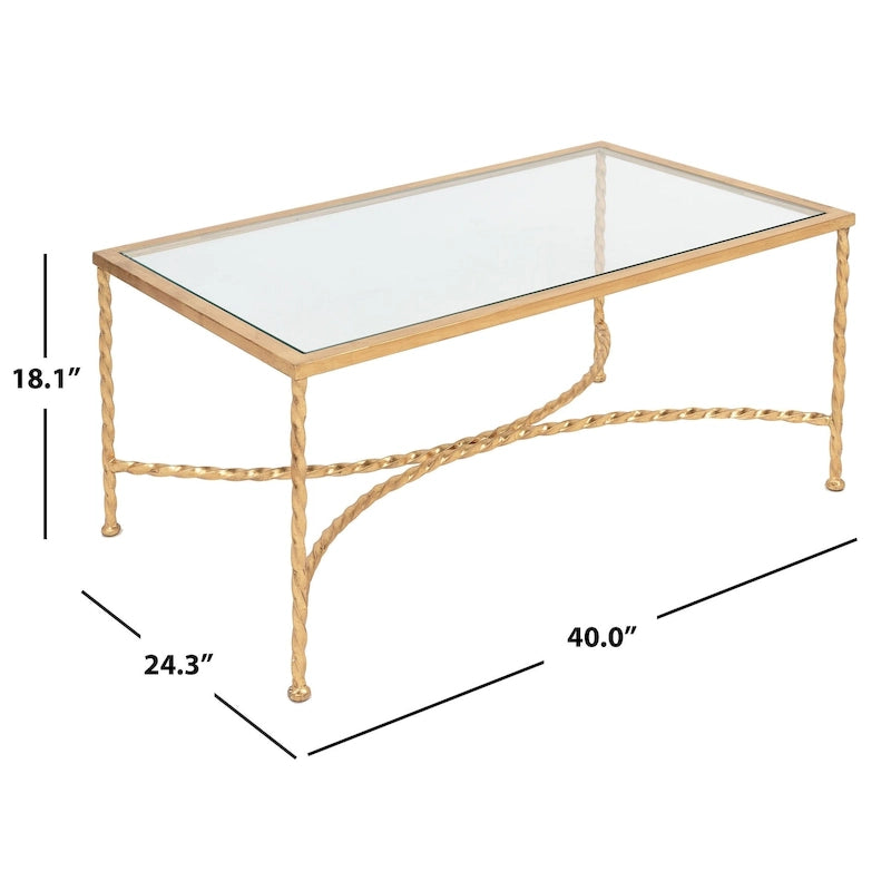 Table basse en verre 40L x 24P x 18H