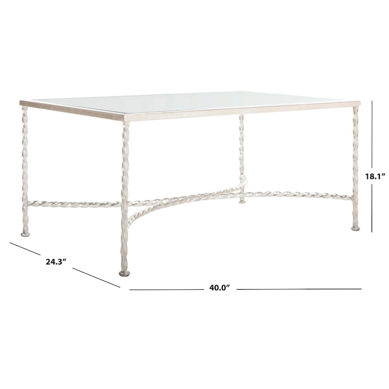 Table basse en verre 40L x 24P x 18H