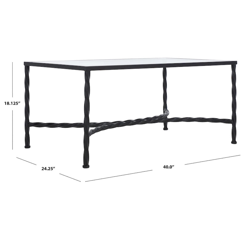 Table basse en verre 40L x 24P x 18H