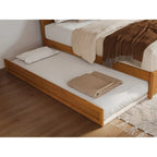 Lit plateforme Andorra avec pied de lit à panneau et lit gigogne double XL