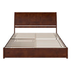 Lit plateforme Andorra avec pied de lit à panneau et lit gigogne double XL