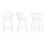 Tabourets de bar hauteur comptoir 61 cm avec cadre en bois massif et dossier à fuseaux pour îlot de cuisine