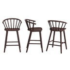 Tabourets de bar hauteur comptoir 61 cm avec cadre en bois massif et dossier à fuseaux pour îlot de cuisine