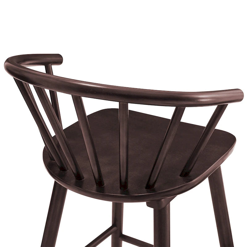 Tabourets de bar hauteur comptoir 61 cm avec cadre en bois massif et dossier à fuseaux pour îlot de cuisine