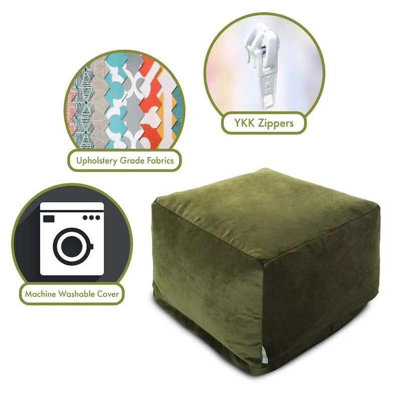 Pouf ottoman en velours pour l'intérieur