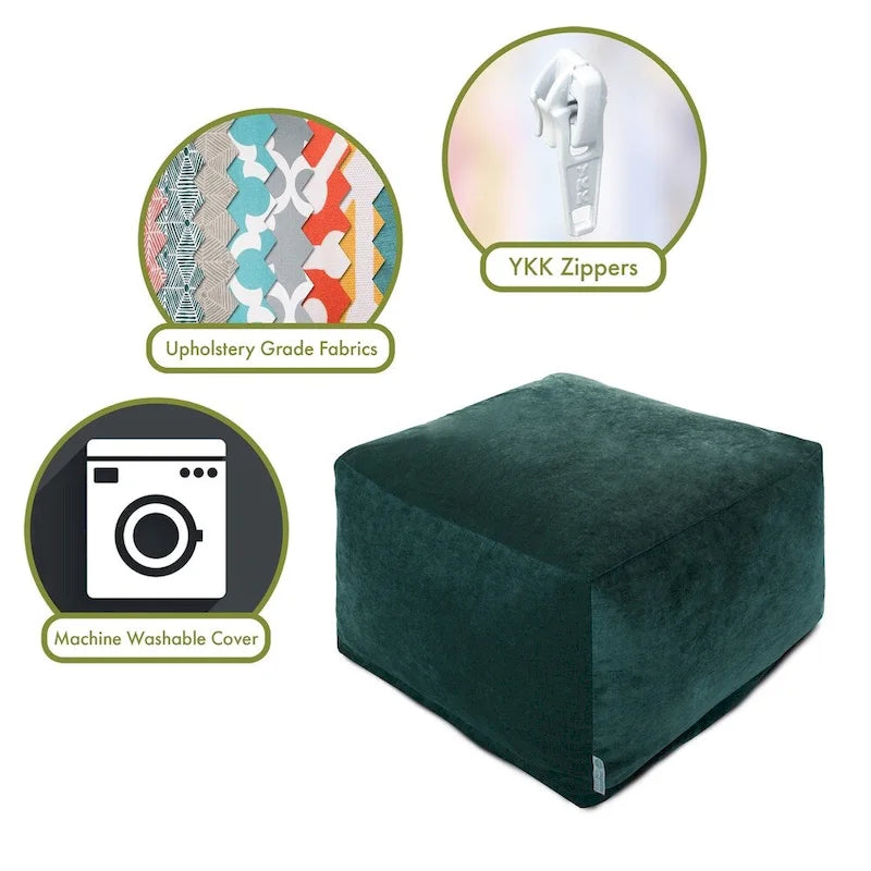 Pouf ottoman en velours pour l'intérieur