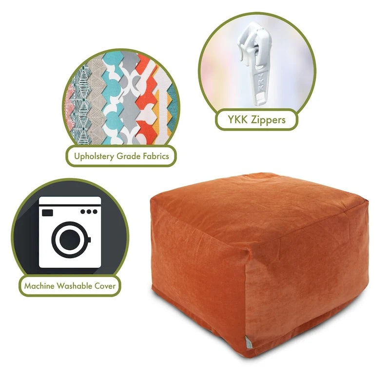 Pouf ottoman en velours pour l'intérieur