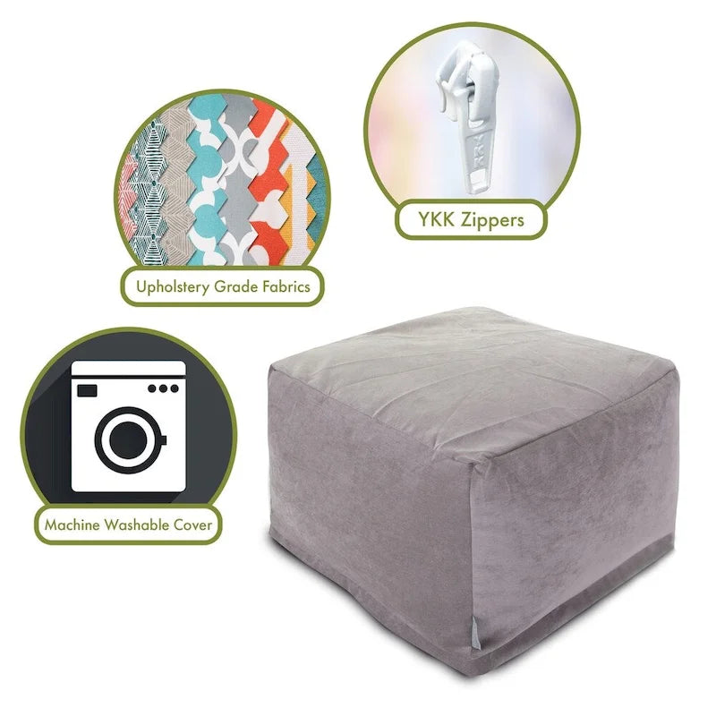 Pouf ottoman en velours pour l'intérieur