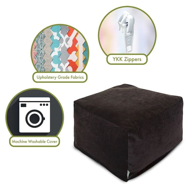 Pouf ottoman en velours pour l'intérieur