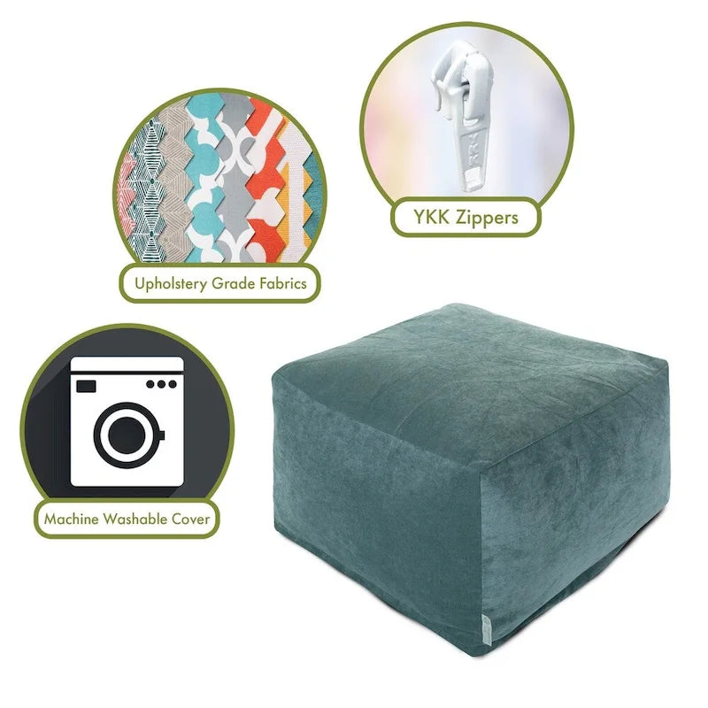 Pouf ottoman en velours pour l'intérieur