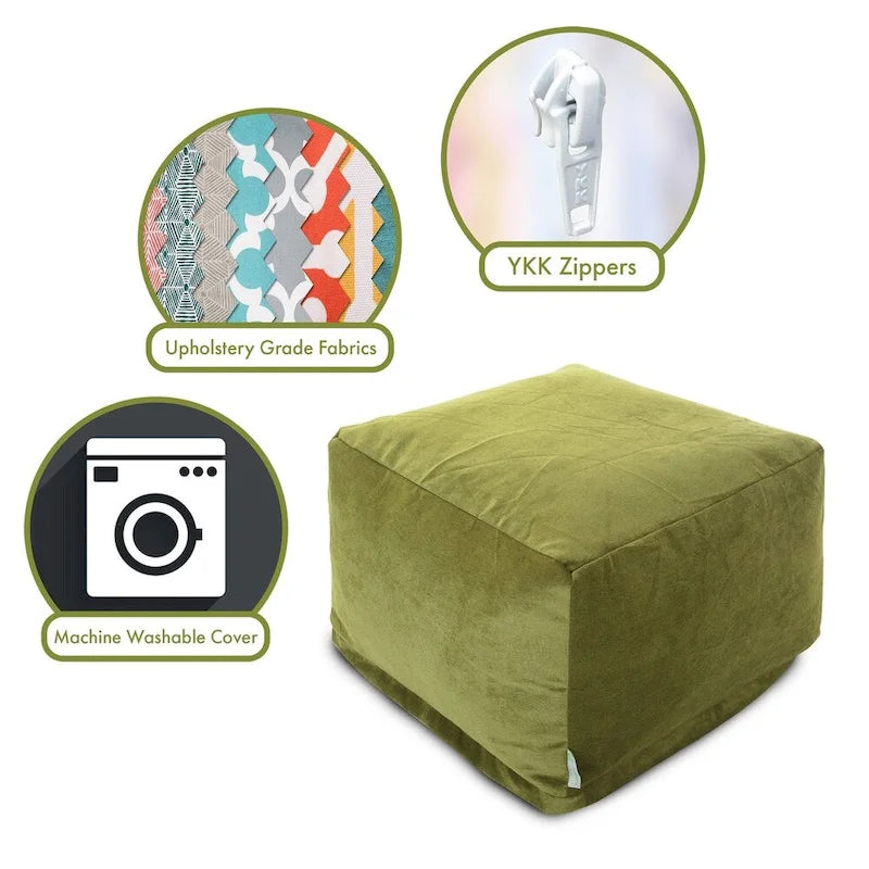 Pouf ottoman en velours pour l'intérieur