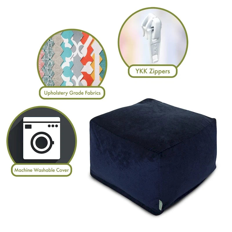 Pouf ottoman en velours pour l'intérieur