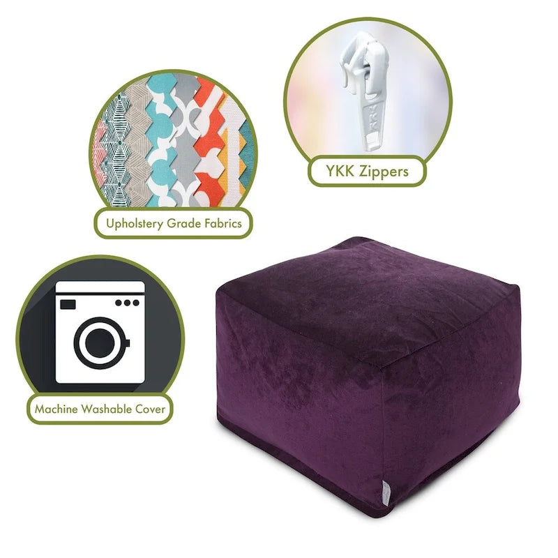 Pouf ottoman en velours pour l'intérieur