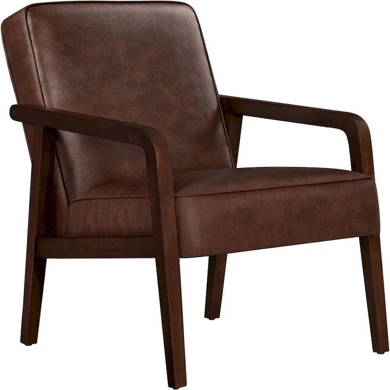 Fauteuil d'appoint rembourré en similicuir moderne