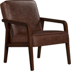 Fauteuil d'appoint rembourré en similicuir moderne