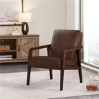 Fauteuil d'appoint rembourré en similicuir moderne