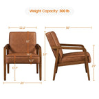 Fauteuil d'appoint rembourré en similicuir moderne