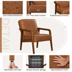 Fauteuil d'appoint rembourré en similicuir moderne