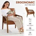 Fauteuil d'appoint rembourré en similicuir moderne