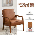 Fauteuil d'appoint rembourré en similicuir moderne