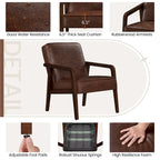Fauteuil d'appoint rembourré en similicuir moderne