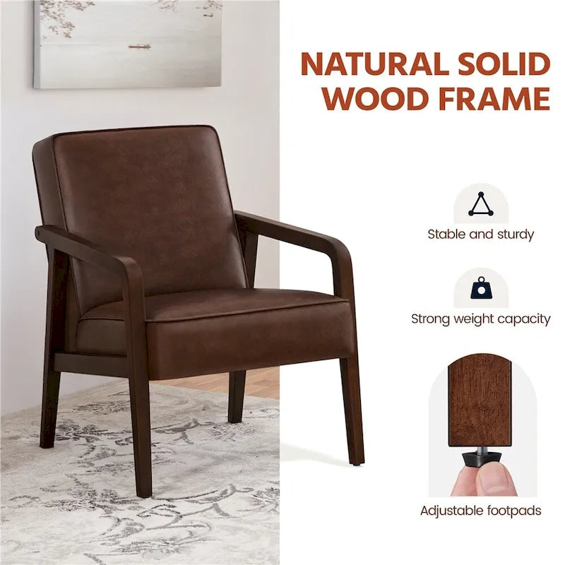Fauteuil d'appoint rembourré en similicuir moderne