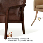 Fauteuil d'appoint rembourré en similicuir moderne