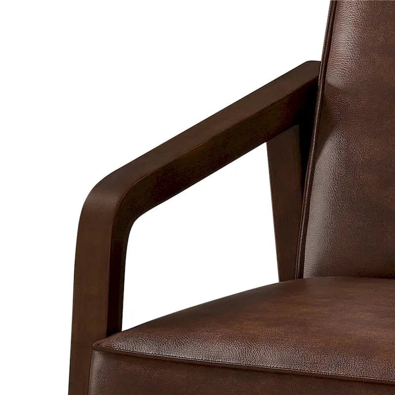 Fauteuil d'appoint rembourré en similicuir moderne