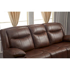 Canapé inclinable manuel 3 places en cuir reconstitué