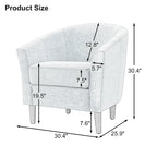Fauteuil d'appoint moderne rembourré avec pieds en bois