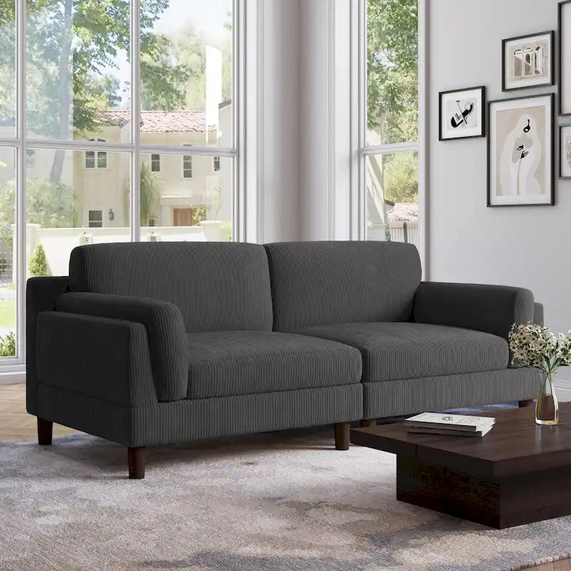 Canapé de 90 pouces avec assise profonde, confortable pour le salon