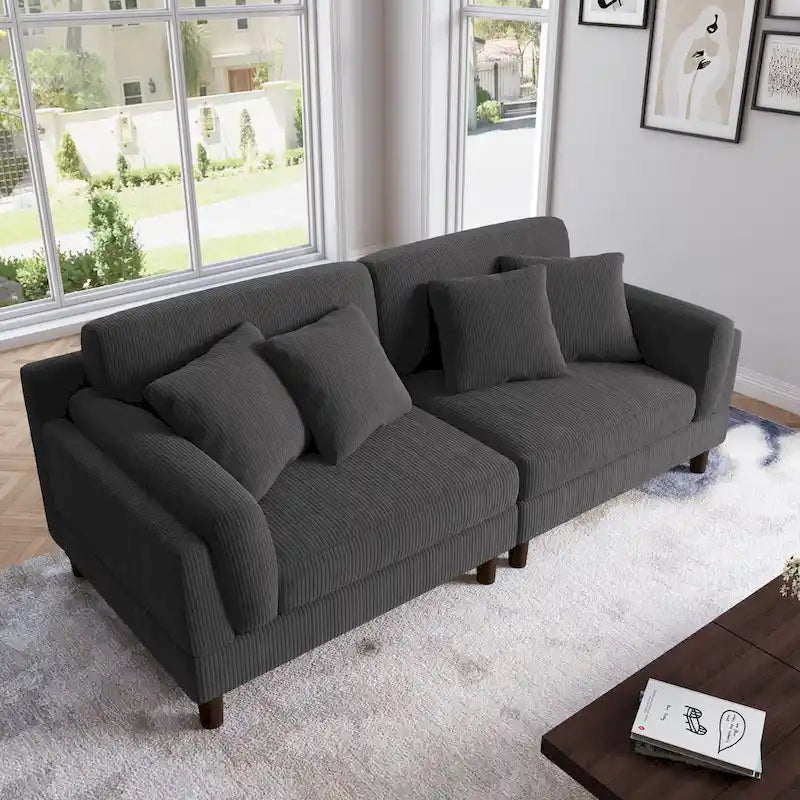 Canapé de 90 pouces avec assise profonde, confortable pour le salon