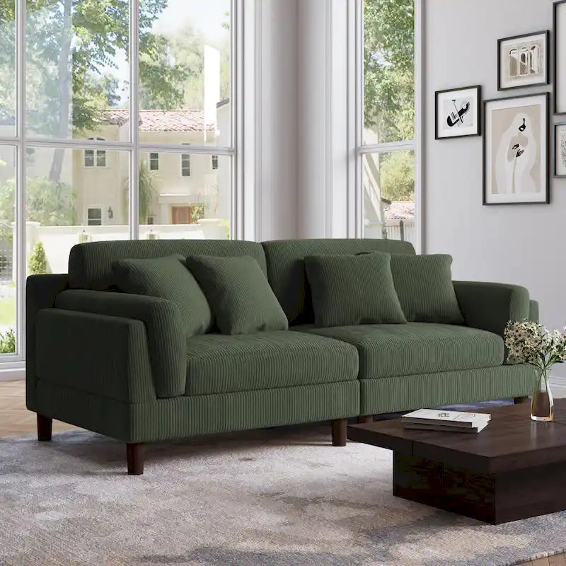 Canapé de 90 pouces avec assise profonde, confortable pour le salon