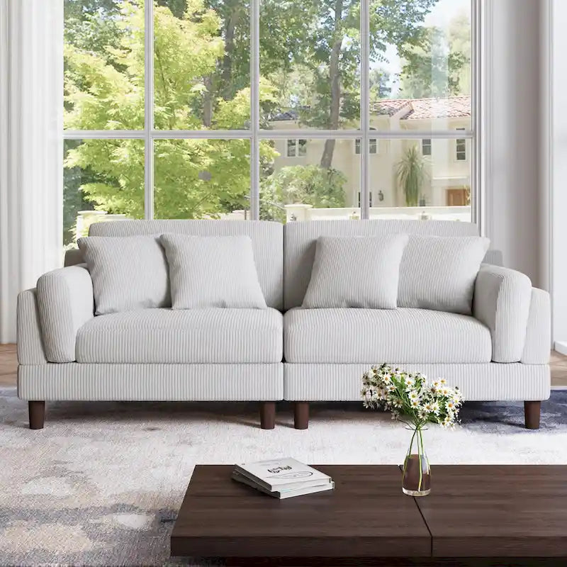Canapé de 90 pouces avec assise profonde, confortable pour le salon