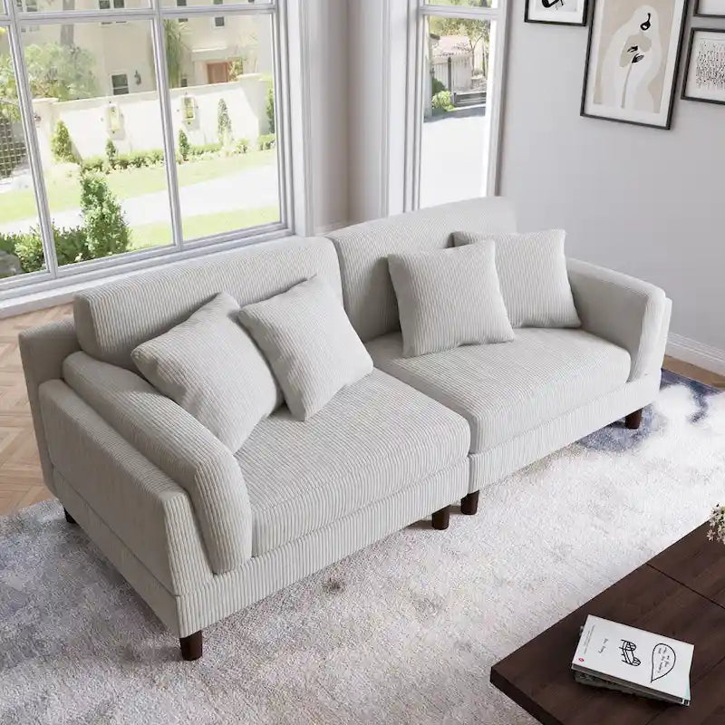 Canapé de 90 pouces avec assise profonde, confortable pour le salon